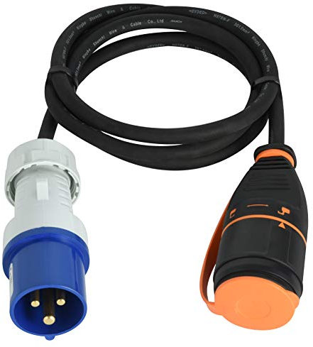 Electraline 01742 Prolunga Elettrica, Adattatore industriale CEE IP44 1.5M, Cavo H07RN-F 3G1.5 con Presa Electralock dotata di Meccanismo di Blocco che impedisce disconnessioni accidentali della spina