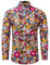 fohemr Mens Floral Shirt Casual Button Down Long Sleeve Flower Printed Shirt 100% Cotton Pink Floral Print XX-Large