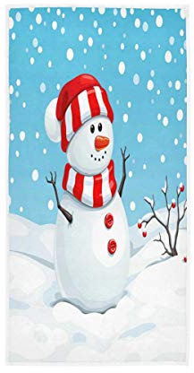 Mnsruu Weihnachts-Schneemann, Winter, Neujahr, weiches Bad, Hotel, Spa, Hand, Fitnessstudio, Sporthandtuch, 76 x 38 cm