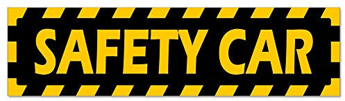 Kiwistar - Autoaufkleber - Safety Car gestreift - Hinweis Aufkleber Sticker für Auto, Kfz, Fahrrad, PKW, LKW