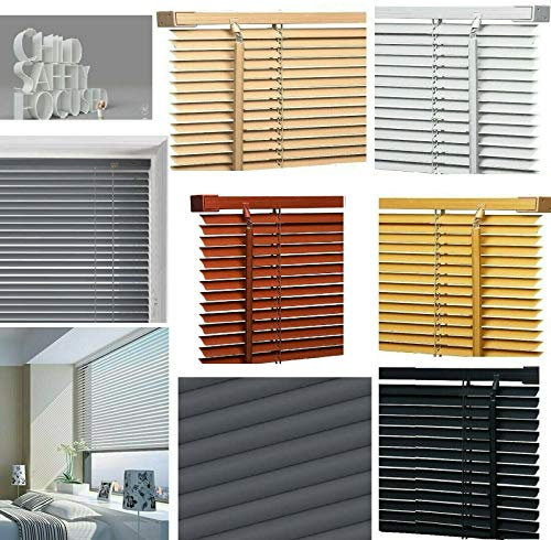 PVC Venetian Blind Blinds Easy Fit Curtains Trimmable Fittings Windows Treatment Shutters Twist Open Close (Slate Grey, 45X150)