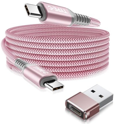 BASESAILOR USB Type C to C 100W Cable with USB Adapter 3M,Power Delivery Fast Charging PD Charger Cord for MacBook Mac Pro,iPad Air 4 4th 5th Mini 6th Gen,Samsung Galaxy 10 S9 S22 S23 S24,Z Flip Fold
