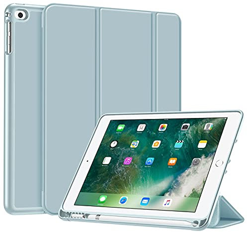 FINTIE Custodia per iPad 9.7 Pollici 2018 2017 con Built-in Pencil Holder - Sottile Leggero Cover con Auto Sonno/Sveglia la Funzione per iPad 9,7 Pollici 2018/2017, Ice Blu