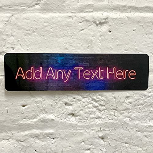 ShopQuality4U Personalised Mirror Aluminium Metal Plaque Bespoke Sign Childs Bedroom Door Add Own Text - Blue Wall Background Mirror Finish (20 x 5 cm, 7.8 x 2 inches)