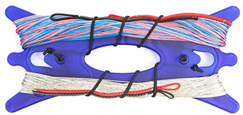 HQ Design ideale Leinen für Lenkdrachen Dyneema Winderset Hi-tech Dyneemaleinen+Winder extrem dünne leichte dehnungsarme Fasern Made in Germany div. Längen+Stärken (Orange/Grau, 4X 20m)