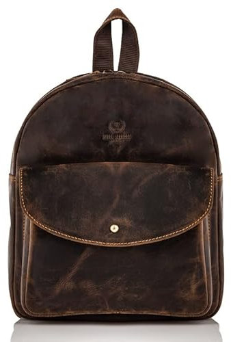 BRAUN LEDER RUCKSACK RETRO-STYLE PAOLO PERUZZZI T-18-BR