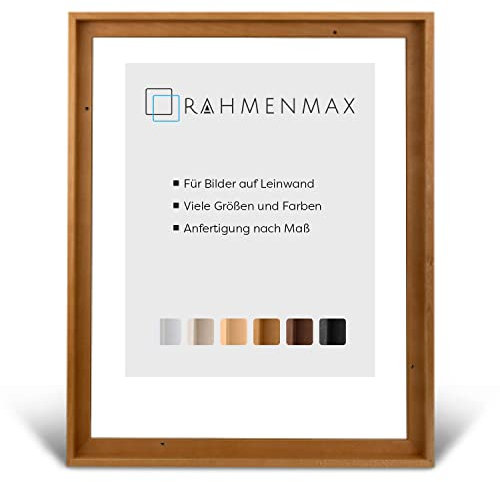 RahmenMax® Luzern Schattenfugenrahmen 60x90 cm aus lackiertem Massiv Holz/Rahmen für Leinwand/Bilderrahmen für Keilrahmen/Leinwandrahmen in Terracotta - Maßanfertigung möglich