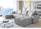 ML Furniture Ltd Fluwelen U-Hoek Winkel, Light Grey, 385 x 189 cm