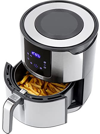 Just Perfecto Friteuse electrique à air chaud avec écran tactile - friteuse sans huile 1400W - petite friteuse air chaud 3,2L - friteuse air fryer 9 programmes suggérés