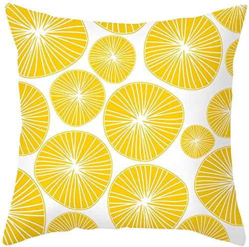 1 Kopfkissenbezug 40x40cm, Kissenbezug Weiß-Orange Blätter Polyester Kissenbezüge Deko Wohnzimmer Schlafzimmer