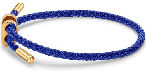 Armband Damen Gold, Armreif Gold Damen Verstellbare Armband Stahldraht Armband, Dupes Schmuck Partnerarmbänder Freundschaftsarmband Dupe Armband Geschenke für Frauen Valentinstag, Dunkelblau