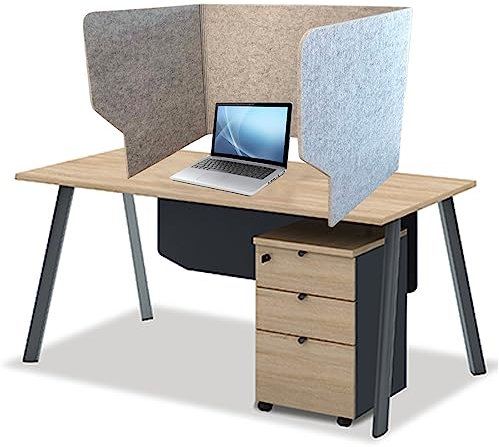 SAGIDAR Schreibtisch Trennwand Filz, Schalldämmender Sichtschutz, Tischteiler 60/80/100cm, Sichtschutz Schreibtischpanel Grau, Fokussiert Die Aufmerksamkeit, Dicke 9mm, Für Büros, Bibliotheken