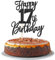 SYKYCTCY 1 Pack Happy 17th Birthday Cake Topper Black Glitter Cheers to 17 Years Birthday Cake Pick 17 Fabulous Cake Decoration for Happy Birthday Theme Anniversary Party Supplies