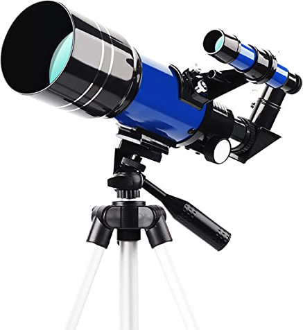 Teleskop 70 mm Apertur 300 mm – für Kinder und Erwachsene, tragbare Teleskope von Anonomical, mit PH-Adapter, Tragetasche/blau/D (blau a)