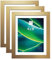 Set of 3 Gold 8x10 Inch Glass Front Picture Frames - Wall Gallery Display (20.3cm x 25.4cm) - Tabletop & Wall Mounting