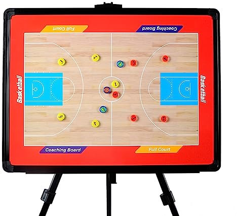 SATRJT Basketball-Taktiktafel mit Tasche Und Stativ Basketball-Taktik-Trainingstafel Wiederbeschreibbare Taktiktafel for Basketball-Trainer