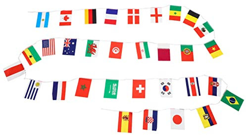Abaodam 1satz Länderschnurflaggen Fußball-partydekorationen Länder-fahnen Für Internationale Sportevents Einfach Aufzuhängen Für Feste Bars Und Feiern
