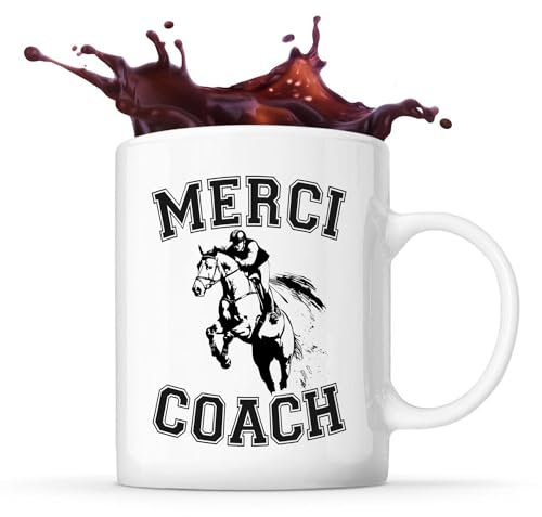 Tasse Coach Merci | Mug idée cadeau remerciement fin année Coach Entraineur (Coach Equitation)