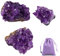 Moguri 3 gemme di cristallo di ametista, grappolo di cristallo, geodo, cristalli curativi e pietre, viola, protezione naturale delle rocce, bilanciamento dell'energia, Reiki, decorazione della stanza