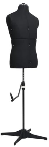 CINDERFUL Schneiderpuppe Verstellbar Männlich Schwarz Größe 37-45,Höhenverstellbare Herren Schneiderpuppe für Modedesigner und Bekleidungsgeschäfte