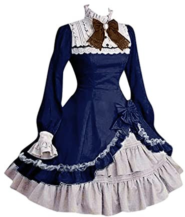 Mittelalterlicher Tapisserie-Teppich, Spitze, Party, Fliege mit Schleife, Ärmel, Damenkleid, Gothic, lange Kostüme, Damenkleid, Mittelalter-Kostüm, Weste, blau, 46