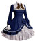 Mittelalterlicher Tapisserie-Teppich, Spitze, Party, Fliege mit Schleife, Ärmel, Damenkleid, Gothic, lange Kostüme, Damenkleid, Mittelalter-Kostüm, Weste, blau, 46