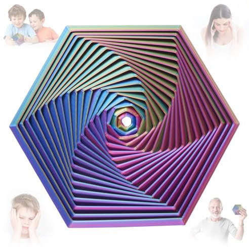 Ainiv Antistress Fidget Toys, 3D-Druck Hexagon Cube Fidget Gear Spielzeug, Anti Stress Spielzeug, Stressabbau Spielzeug, Sensorik Spielzeug für Kids Adults Angst Stresslinderung-11cm