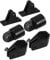 TOGEVAL 6pcs Top Fitting Hardware Canopy Nylon Boat Jaw Slide and Eye End Deck Hinges Easy Installation Yacht Accessories Black