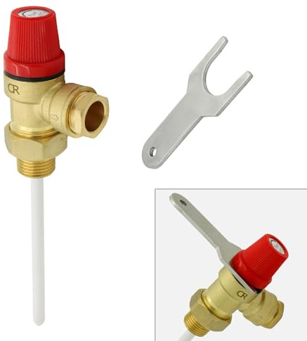 Temperature and Pressure Relief Valve 1/2″ 7 Bar 90°c + TPR Key