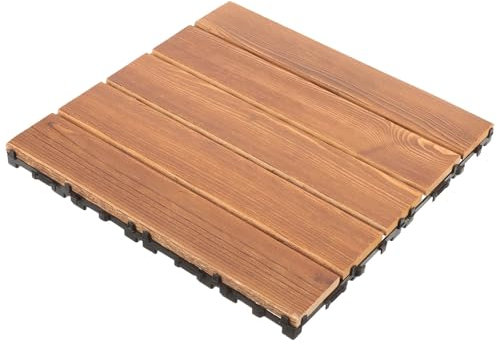 YDYAENIO Decking Tiles Interlocking Patio Floor Tiles Ceramic Balcony Wooden Interlocking Outdoor