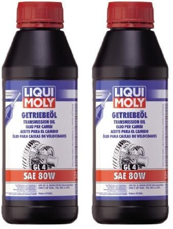 LIQUI MOLY 1401 Getriebeöl (GL4) SAE 80W 500 ml, farblos (Packung mit 2)