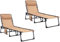 Foristrail Terrassen-Lounge-Sessel, zusammenklappbar, strapazierfähig, 180 kg Kapazität, tragbar, verstellbar, Liege mit Kissen für Pool, Camping, Sonnenbaden, flaches Design (Beige)