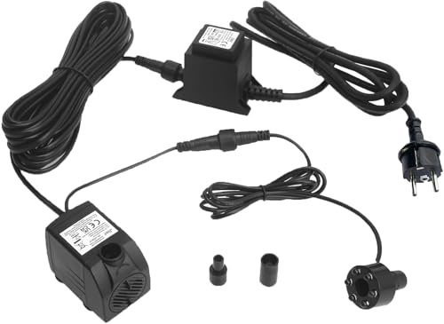 JIERTOP Pompe à Eau Submersible 12V AC 150L/H avec Lumineuse LED