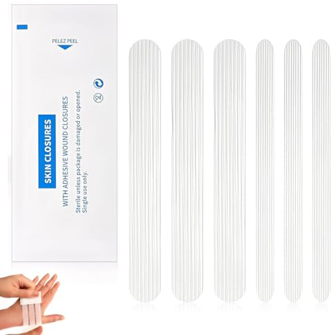 UIEXAY 16 Piezas Puntos De Aproximación Adhesivos Para Heridas Cierres De Piel Apositos Adhesivos Tiritas Para Asegurar Y Cerrar Pequeños Cortes Y Heridas Apósitos Para Kits De Primeros Auxilios