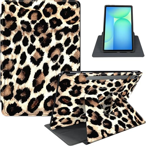 for Samsung Galaxy Tab S10 Lite / S10 FE / S9 FE 5G / S9 10.9'' / 11'' Case, PU Leather Stand Cover with Auto Sleep/Wake, Shockproof TPU Back for Full Protection, Leopard Print 02