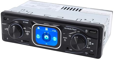 Depisuta Einzel-DIN-Autoradio, 2,2-Zoll-Touchscreen, Bluetooth-Multimedia-MP3-Player, Autoradio, Unterstützt AUX EQ SD USB-Schnellladung mit LED-Leuchten, Uhranzeige und Fernbedienung