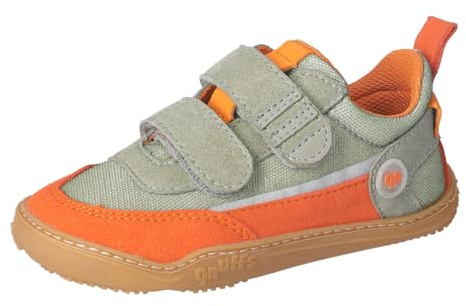 qnuffs Barfußschuhe Erle, Sneaker, Kinderschuh, Mädchen Klettverschluss, Naturkautschuk, Mädchen, Junge, Klatthalbschuhe, waschbar, Weite M