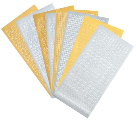 Wachsbuchstaben und Zahlen Aufkleber Set,8 Blatt Gold Silber,selbstklebende Wachsaufkleber zum Gestalten von Taufkerze und Kommunionkerze,DIY Kerzen Dekoration Buchstaben Zahlen für Kerzengestaltung