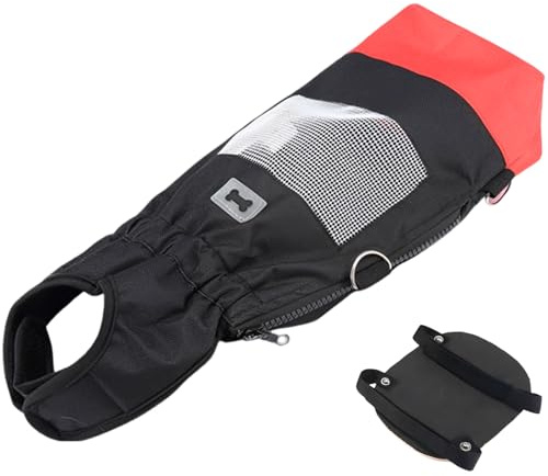 Funabridge Dog Scooter for Back Legs, L Black, Mobility Aid with Breathable Mesh, Stainless Steel Frame, Silent Wheels, Adjustable Collar for Pets with Limited Mobility, Fits 13-18 lbs / 6.5-9 kg