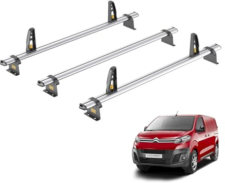 Van Guard Roof Rack for Citroen Dispatch (2016+) 3 Aluminium Roof Bars with Loadstops [Note: Only Suitable for 'M' Wheelbase Models with Twin Rear Doors.] - UltiBar Plus - VG333-3