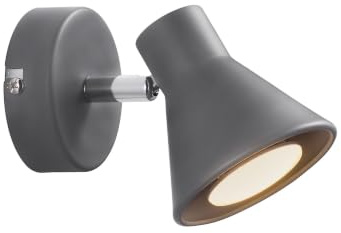 Nordlux Eik Wall Light Grey Metal Bedroom GU10 Switch Plug in/Mains