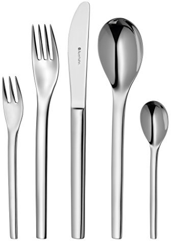 Auerhahn Vengo Besteck Set 6 Personen, 30-teilig, Edelstahl Cromargan poliert, Monobloc-Messer, spülmaschinengeeignet, rostfrei