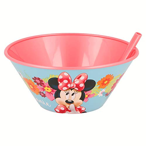 Stor Bol à petit-déjeuner avec paille 500 ml Plusieurs licences disponibles (Disney, Cars, Frozen, Minions, Spiderman...) Minnie Mouse