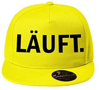 OwnDesigner Läuft Kappe Unisex für Männer und Frauen - Baseball Cap mit WunschLäuft (408-Cap5P-6Gelb)
