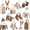 alles-meine.de GmbH 50 TLG. Deko Set - Winter & Weihnachten - Ski/Schlittschuhe/Schlitten - aus Holz - Miniatur/Diorama - Anhänger - Weihnachtsdeko/Winter - Winterurla..