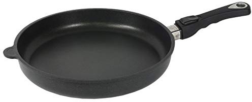 AMT Gastroguss Bratpfanne 32 cm Ø, 5 cm hoch, abnehmbarer Stiel, induktionsgeeignet, Lotan® Antihaft-Veredelung, Gusspfanne (Aluguss), AMZN-I-532-Z20B