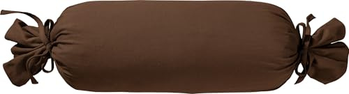 Erwin Müller Nackenrollenbezug Single-Jersey Murnau - Dunkelbraun Größe 40x15 cm Ø - bügelfrei, strapazierstark, elastisch, mit Bindeband