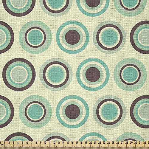 ABAKUHAUS Retro Stoff als Meterware, Tupfen-Pastell-Muster, Microfaser Multi Zweck Dekostoff für Kunsthandwerke, 3M (230x300cm), Dunkle Taupe Mintgrün Beige