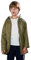 SOLOCOTE Veste de pluie pour enfants avec capuche imperméable et coupe-vent sac à dos en caoutchouc doublé pour filles et garçons kaki 5-6 ans
