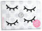 Bügelbild 2 Paar Wimpern (5 cm) SCHWARZ Doppelpack-Vorteilspreis! Flockfolie Aufbügler Applikationen Bügelsticker für Stoffe Textilien Kinder zum Aufbügeln Flicken